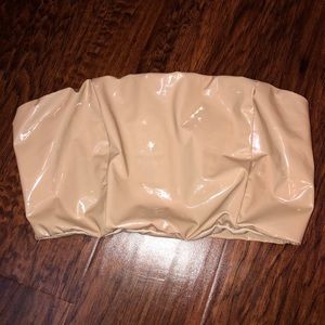 Beige faux latex tube top